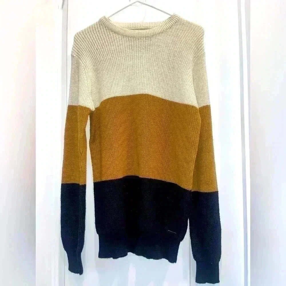 Kangol Men's Crewneck Colorblock Striped Sweater